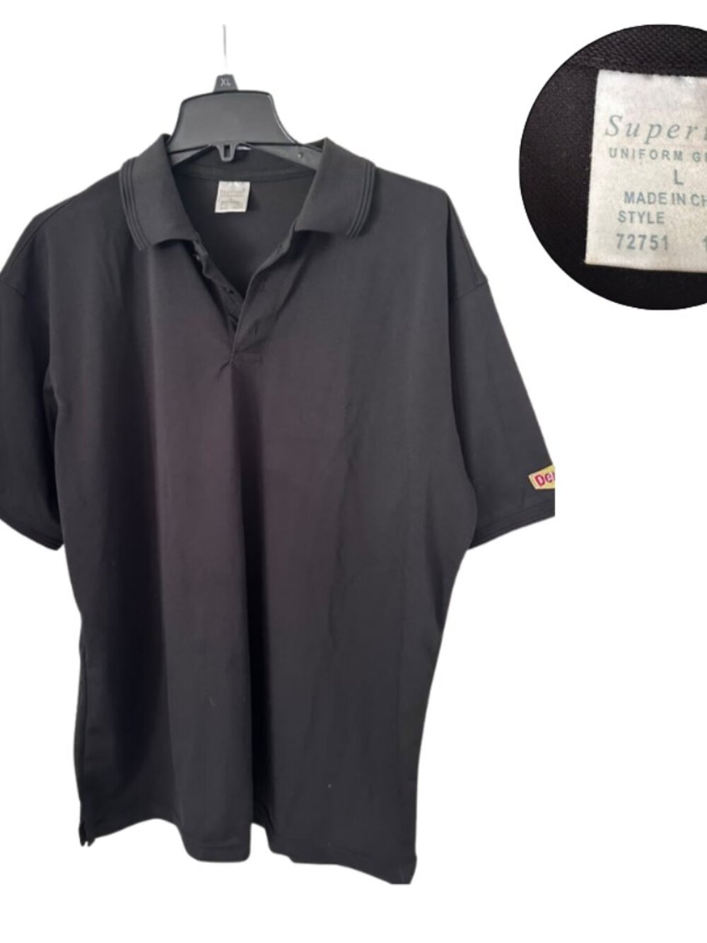 Superior Uniform Group Large Black Polo Shirt